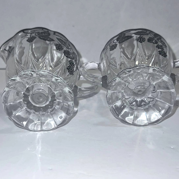 Vintage Silver City Sugar and Creamer with Silver Overlay Berries and Trim - Picture 7 of 7